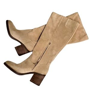 Crown Vintage | Deni Tall Suede Boot Size 11 Color Earth Beige